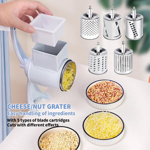 5-in-1 Manual Drum Grater